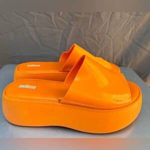 New Becky by Melissa Platform Slide in Orange Sz 9